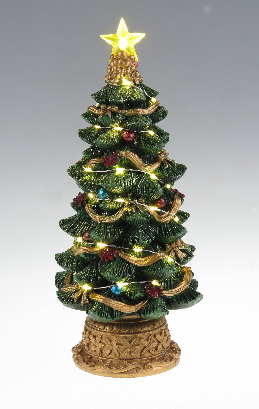 LED osvetljeno božično drevo - scena božične vasi