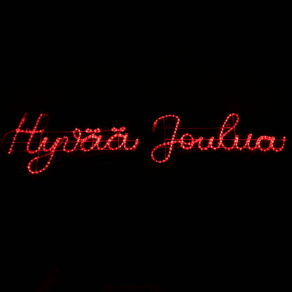 LED Motiv - Hyvää Joulua - červený nápis