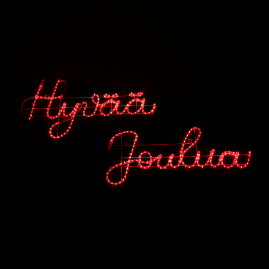 LED Motiv - Hyvää Joulua - červený nápis