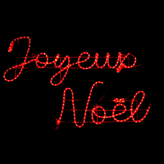 Červený LED nápis Joyeux Noël 43x181