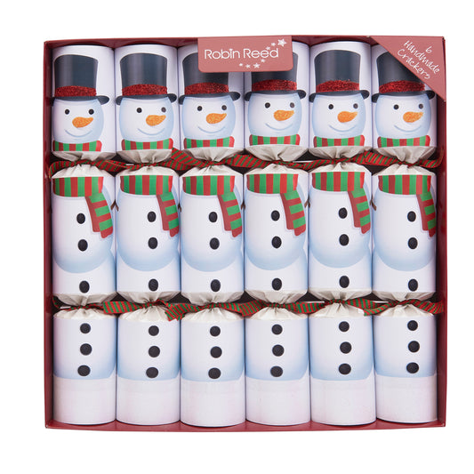 6 računalnikov božični krekerji - 30 cm - Snowmen