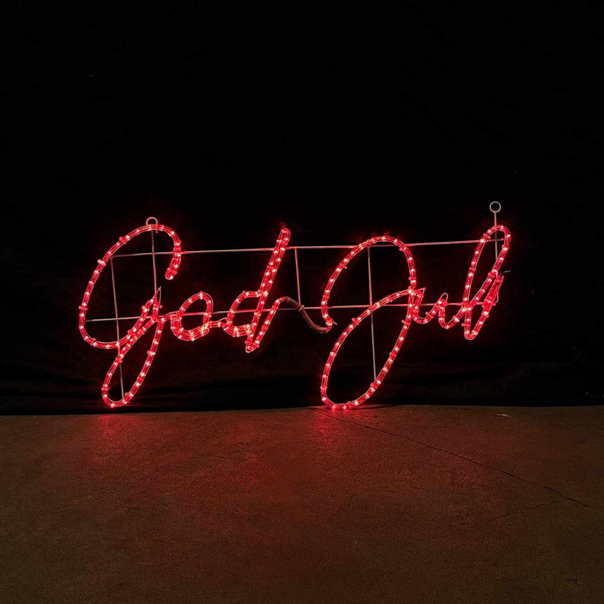 God Jul - LED znak, ki spreminja barve - 115x55cm