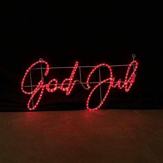 God Jul - LED znak, ki spreminja barve - 115x55cm